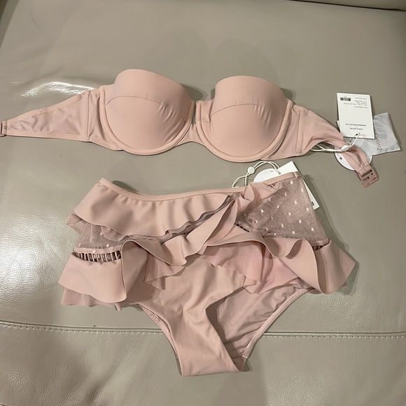 Zimmermann ruffle trim top and bottoms swimsuit sz AU 1 - Picture 13 of 13